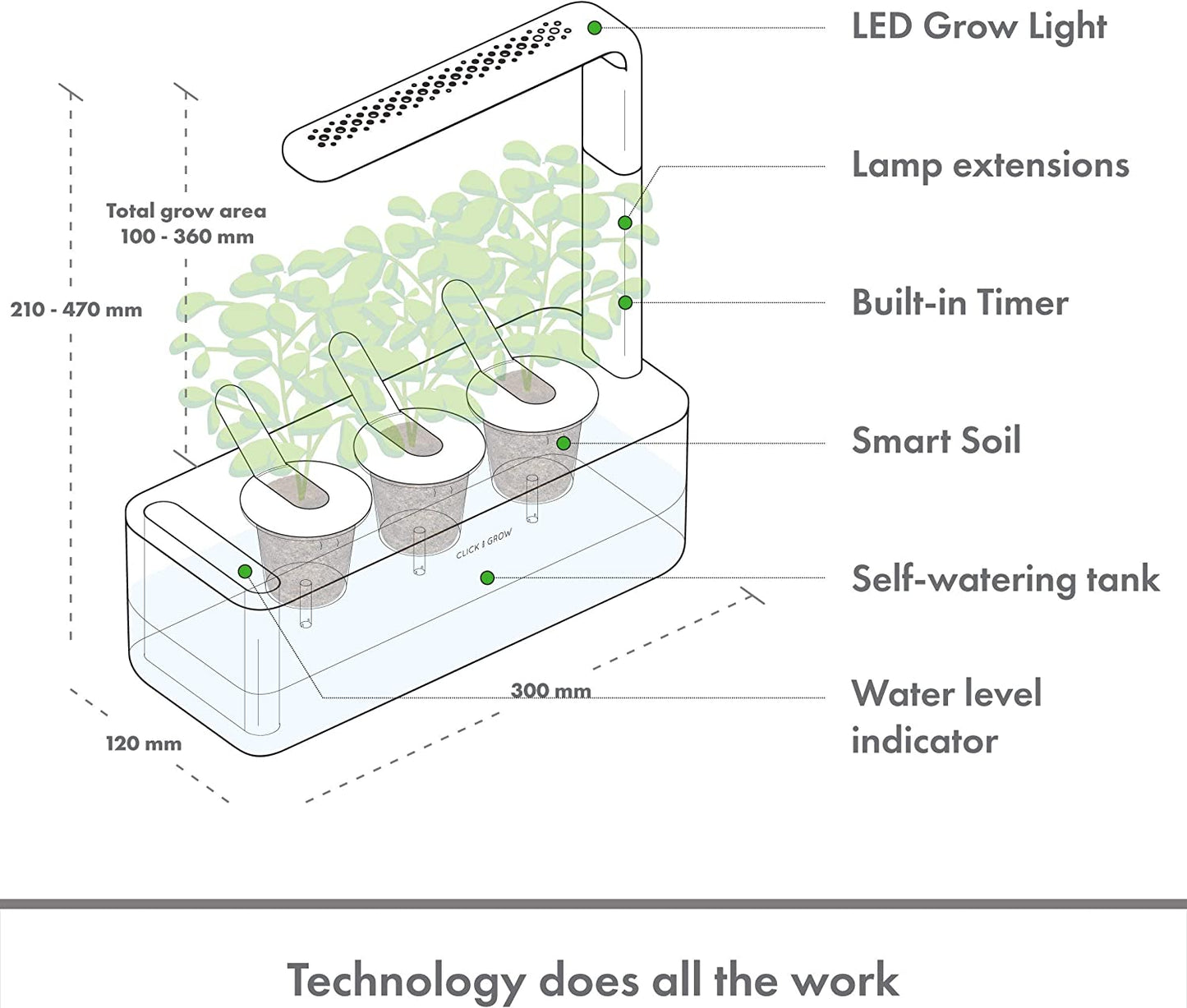 Click & Grow Indoor Herb Garden Kit with Grow Light | Smart Garden for Home Kitchen Windowsill | Easier than Hydroponics Growing System | Vegetable Gardening Starter (3 Basil Pods Included), Beige