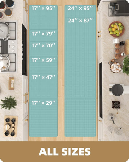 Color G Kitchen Rugs, Kitchen Runner Rug Kitchen Floor Mat, Cushioned Anti-Fatigue Kitchen Mat, Non Skid Waterproof Comfort Standing Kitchen Rugs and Mats, Memory Foam Kitchen Mat, 17"X59", Teal