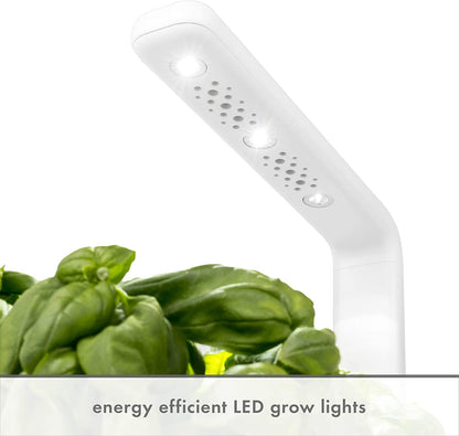 Click & Grow Indoor Herb Garden Kit with Grow Light | Smart Garden for Home Kitchen Windowsill | Easier than Hydroponics Growing System | Vegetable Gardening Starter (3 Basil Pods Included), Beige