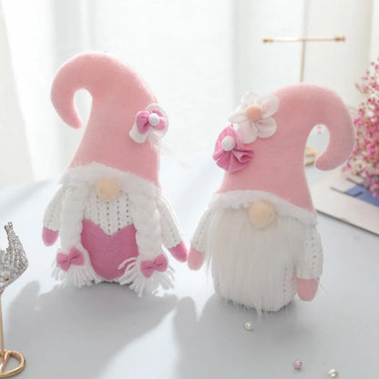 1Pc Valentines Plush Decorations - Valentines Day Mrs Handmade Swedish Tomte Decor - Valentines Home Table Elf Decor Ornaments Gift