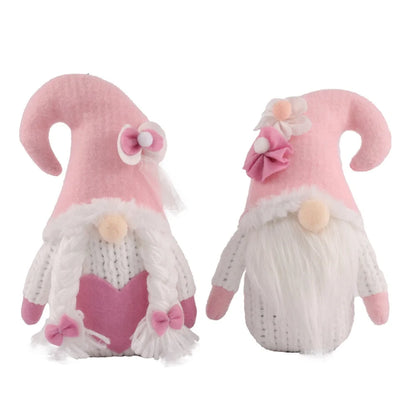 1Pc Valentines Plush Decorations - Valentines Day Mrs Handmade Swedish Tomte Decor - Valentines Home Table Elf Decor Ornaments Gift