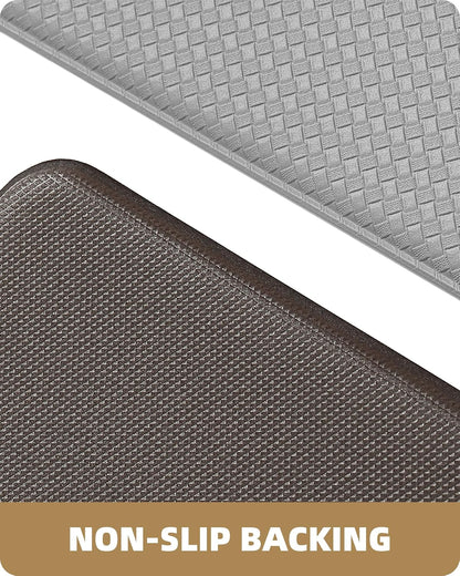 Color G Kitchen Rugs, Kitchen Rug Set 2 Piece Kitchen Runner Rug Kitchen Floor Mat, Cushioned anti Fatigue Kitchen Mat Non Skid Waterproof Comfort Standing Kitchen Rug, 17"X29"+17"X59", Grey
