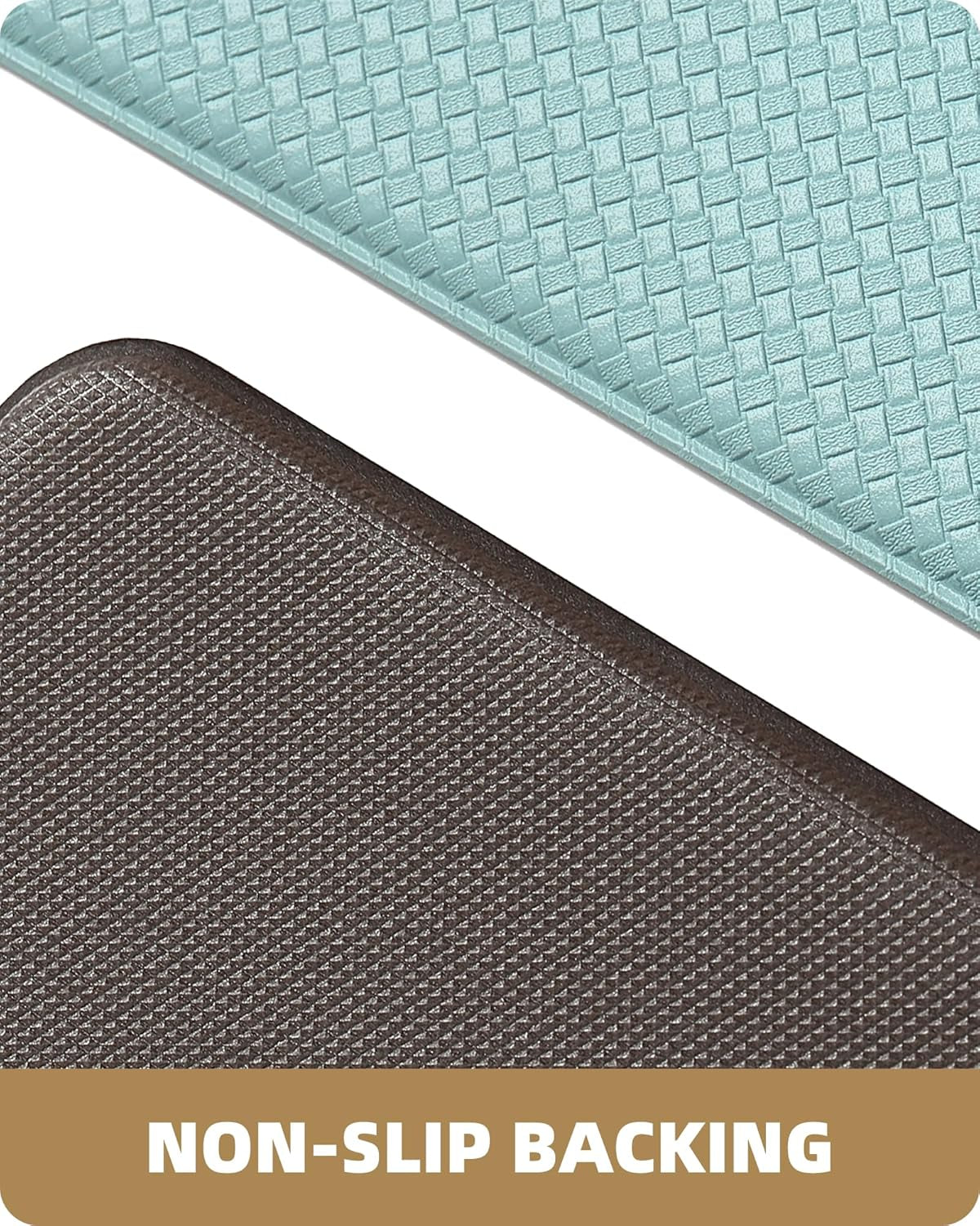 Color G Kitchen Rugs, Kitchen Runner Rug Kitchen Floor Mat, Cushioned Anti-Fatigue Kitchen Mat, Non Skid Waterproof Comfort Standing Kitchen Rugs and Mats, Memory Foam Kitchen Mat, 17"X59", Teal