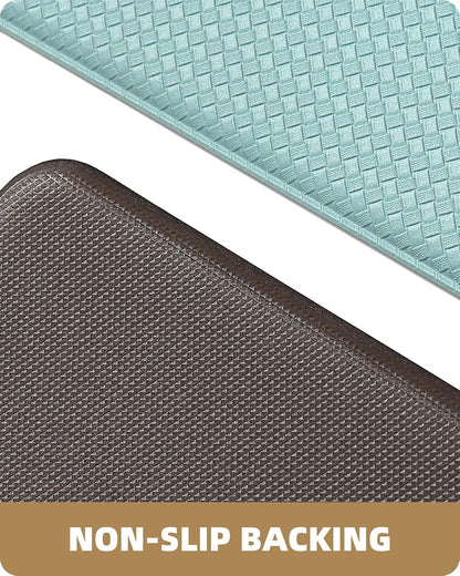Color G Kitchen Rugs, Kitchen Runner Rug Kitchen Floor Mat, Cushioned Anti-Fatigue Kitchen Mat, Non Skid Waterproof Comfort Standing Kitchen Rugs and Mats, Memory Foam Kitchen Mat, 17"X59", Teal