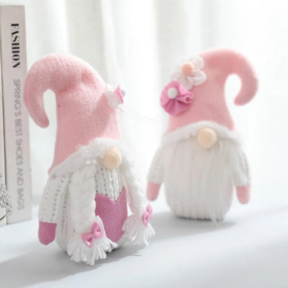 1Pc Valentines Plush Decorations - Valentines Day Mrs Handmade Swedish Tomte Decor - Valentines Home Table Elf Decor Ornaments Gift